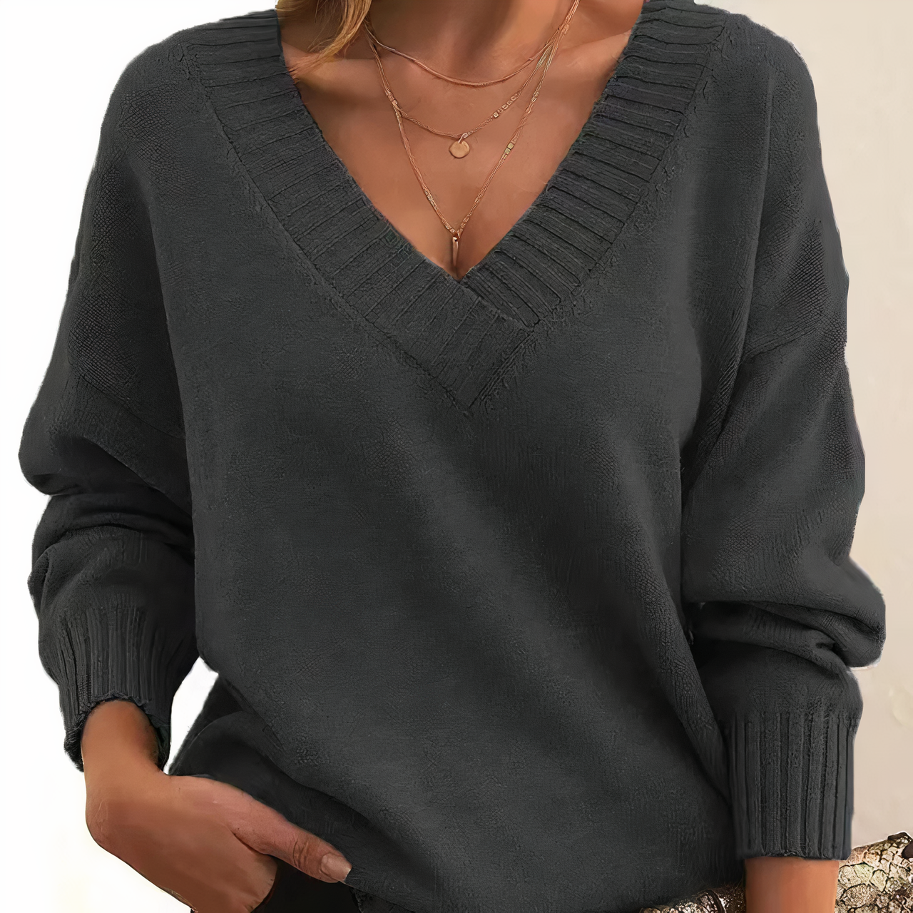 Gros plan sur la texture douce du pull