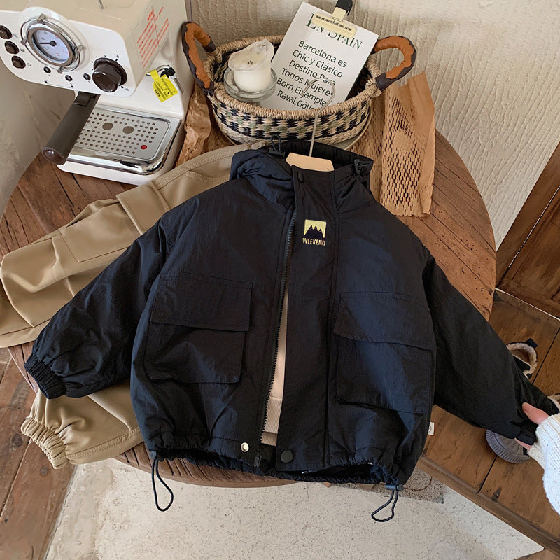 Veste enfant avec fermeture éclair robuste, vue latérale