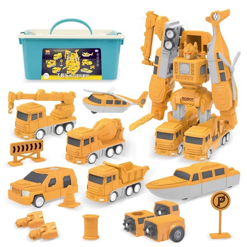 Camion jouet transformable en robot, plastique multicolore