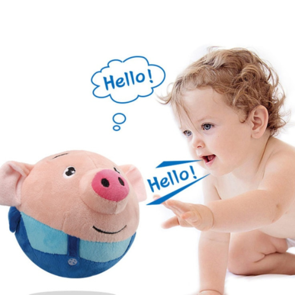 Cochon en peluche avec housse amovible et lavable