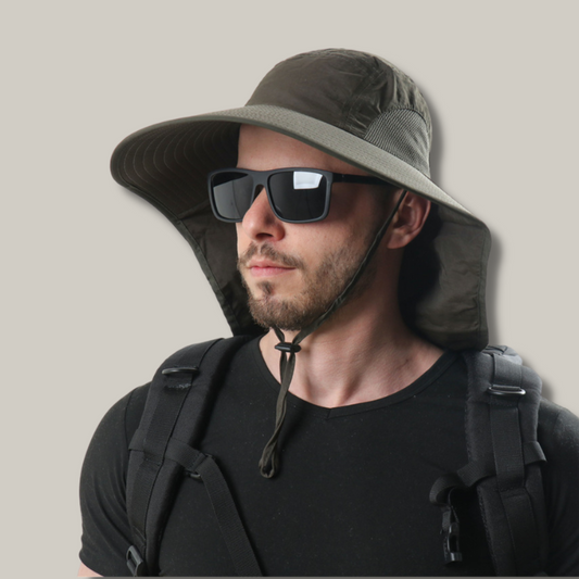 Chapeau kaki, design moderne, idéal pour activités extérieures