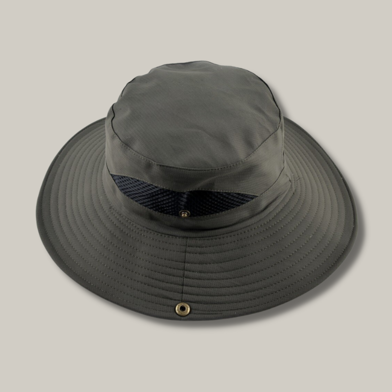 Chapeau kaki avec large bord pour protection solaire