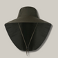 Chapeau kaki avec large bord, protection visage et cou