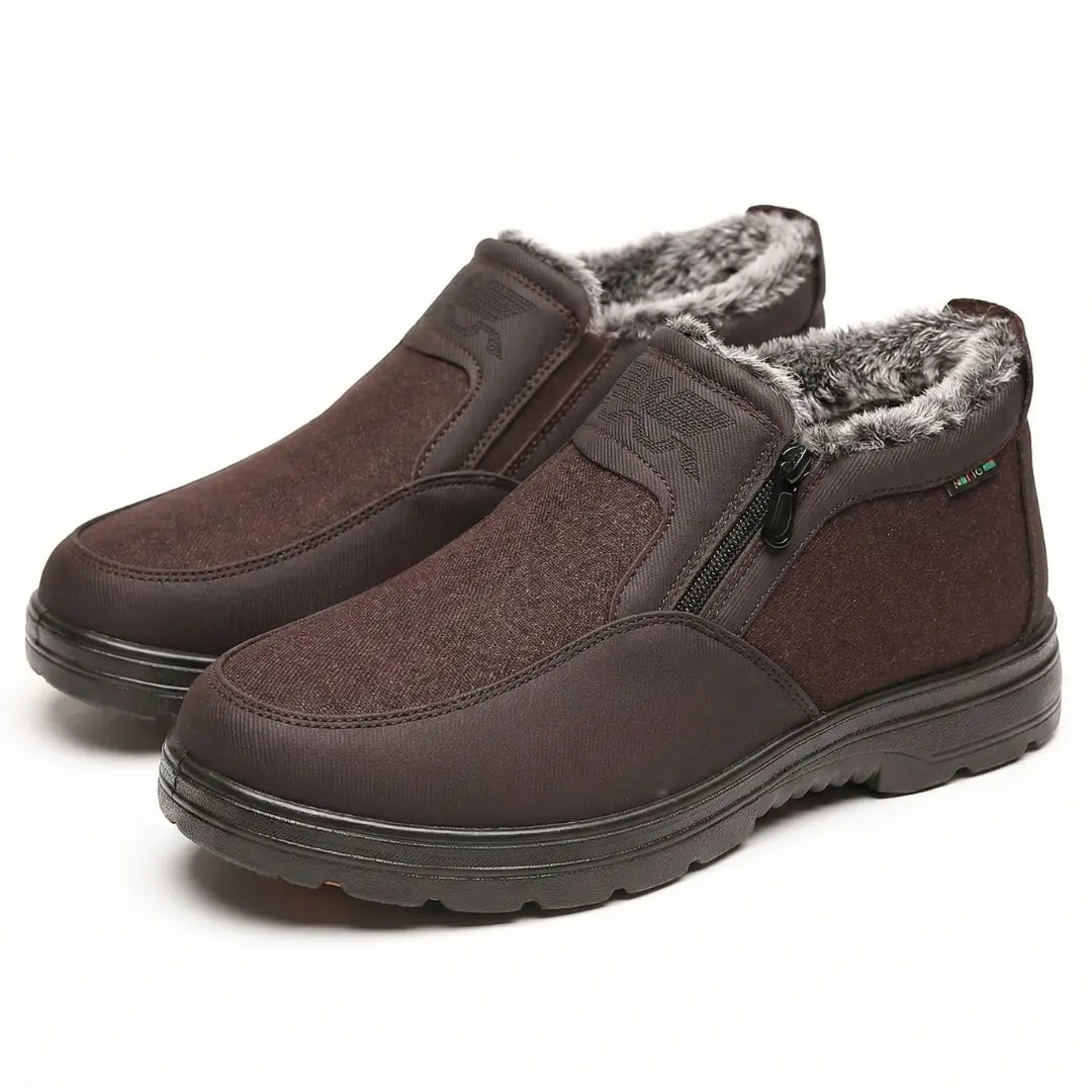 Mocassins d'hiver avec détails de couture visibles