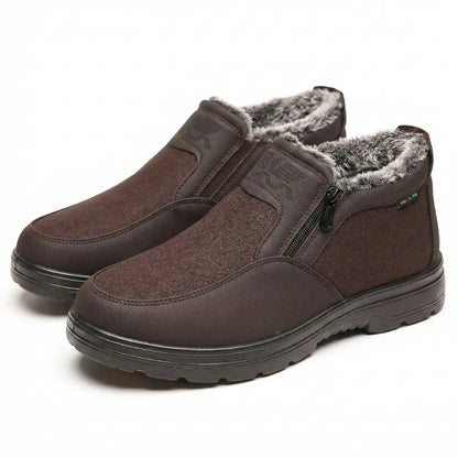 Mocassins d'hiver avec détails de couture visibles