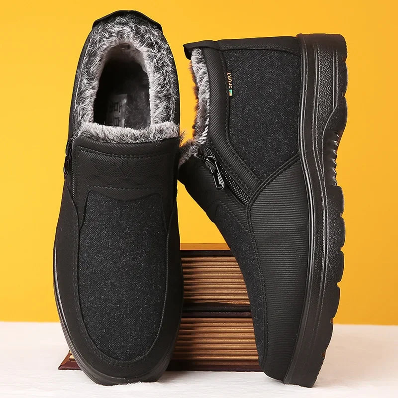 Mocassins en coton respirant pour usage hivernal