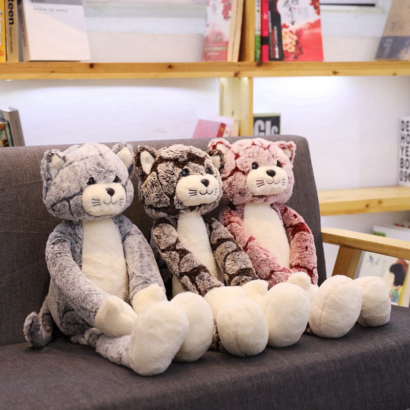 Peluche chat Kawaii avec pelage doux et yeux brillants