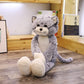 Peluche chat Kawaii avec oreilles pointues et pelage rayé