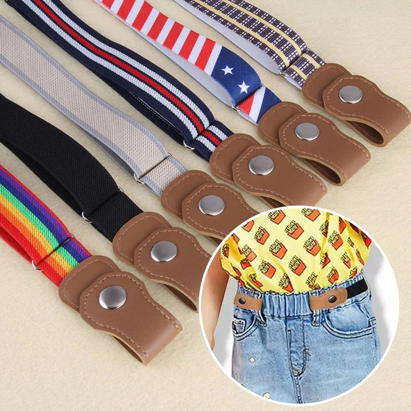 Ceinture élastique enfant avec clips sécurisés, vue de face