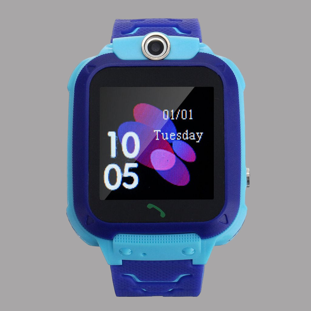 Vue latérale de la montre GPS enfant avec bracelet en silicone