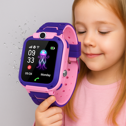 Montre GPS enfant avec interface de menu affichée