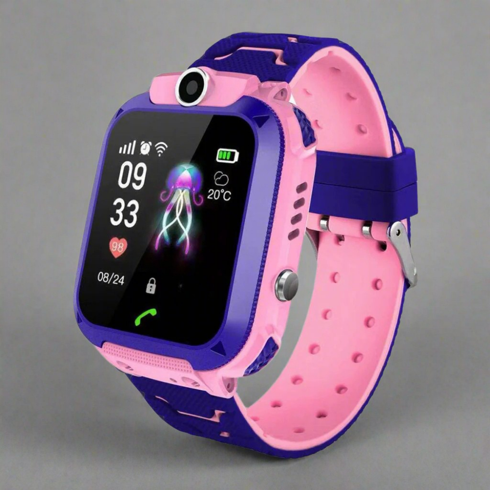 Montre GPS enfant affichant l'écran de localisation