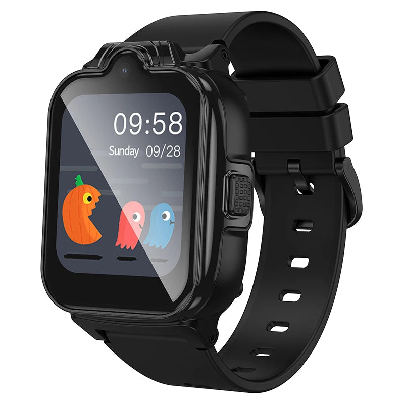 Montre connectée enfant en plusieurs couleurs sur fond blanc