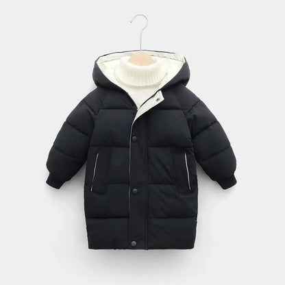 Vue de dos d'une veste enfant, tissu épais et chaud