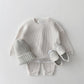 Ensemble enfant en coton gaufre, vue complète, couleur beige