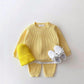Ensemble enfant gris, coupe ample et confortable, tissu gaufre