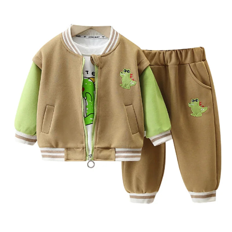 Pantalon enfant en coton avec motif dinosaure coloré