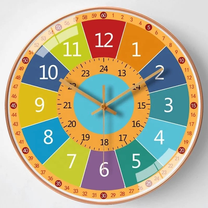 Horloge murale pour enfants, design amusant et éducatif