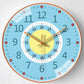 Vue rapprochée des chiffres et aiguilles de l'horloge éducative