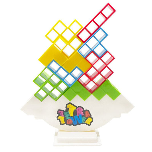 Ensemble complet de blocs de construction en plastique sur une table