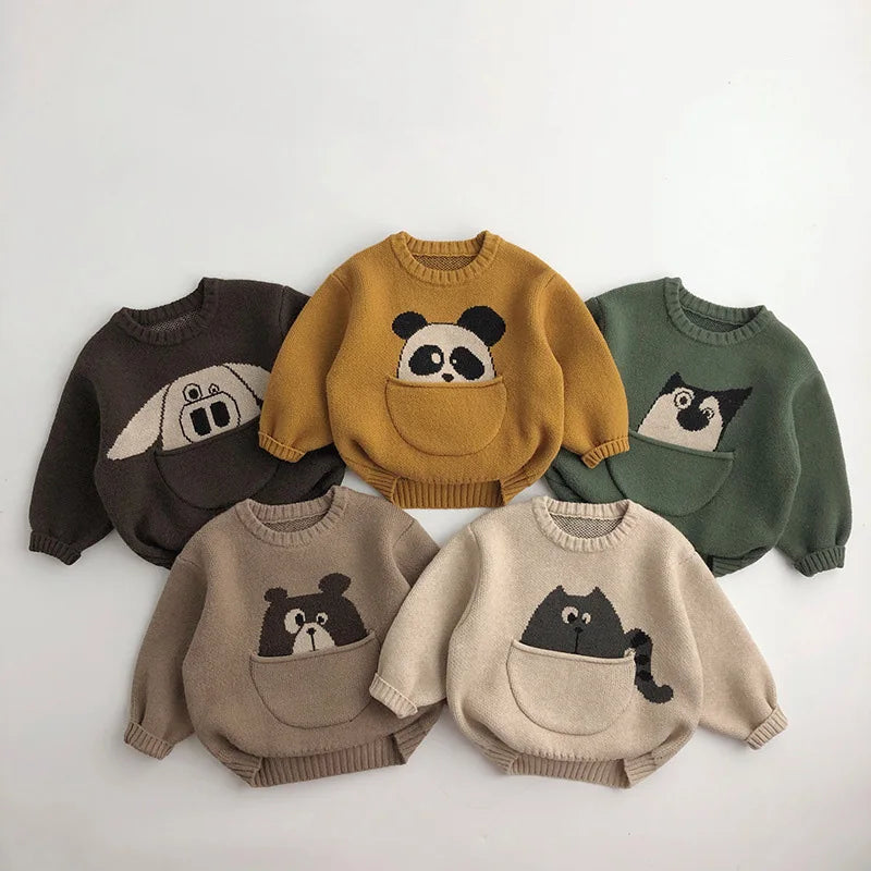Hoodie enfant avec imprimé animal et poche avant