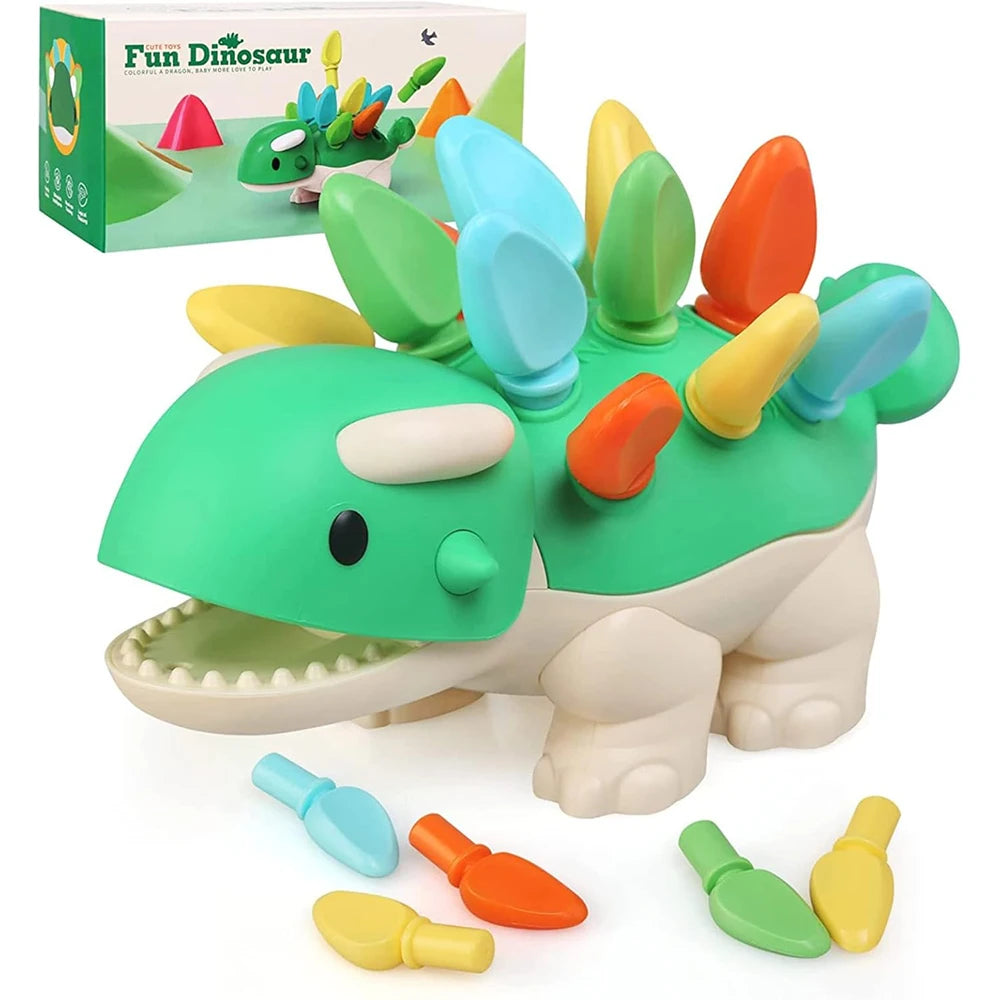 Ensemble de dinosaures colorés pour jeu éducatif enfant