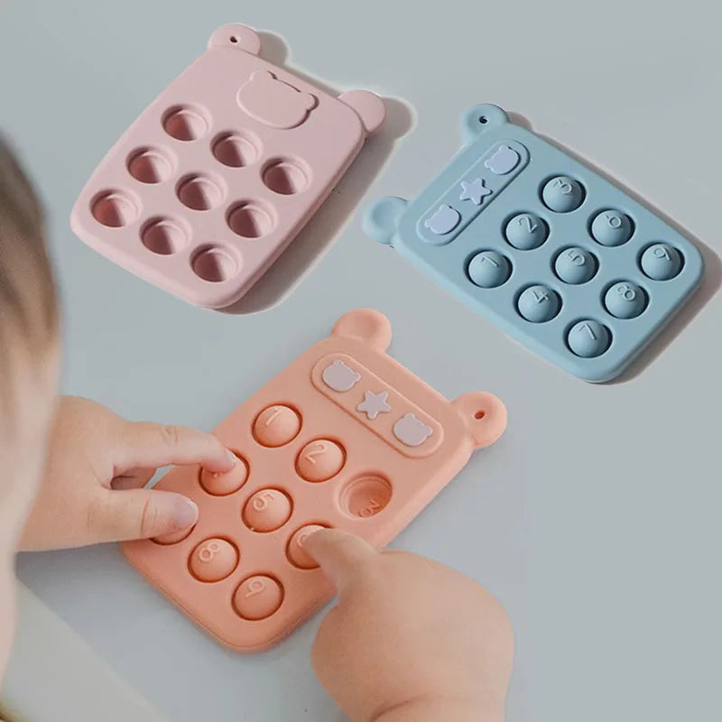Jouet fidget en silicone coloré pour enfants, vue de face