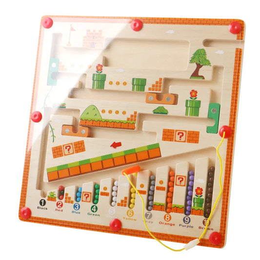 Vue d'ensemble du puzzle magnétique en bois assemblé
