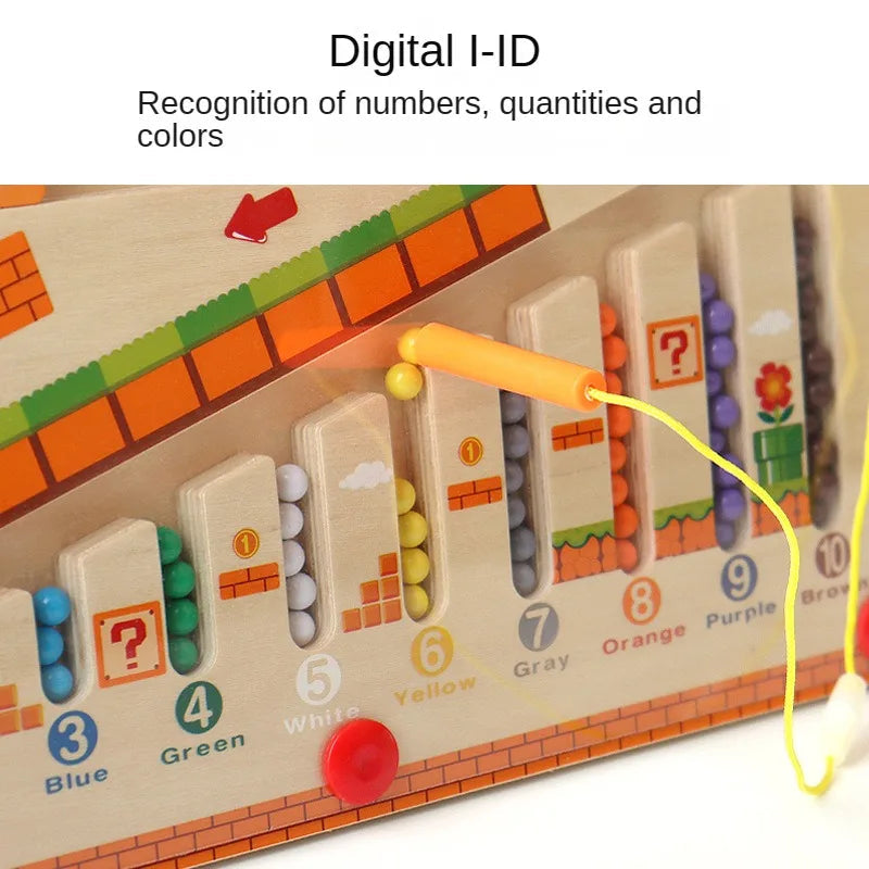 Gros plan sur les pièces colorées du puzzle magnétique