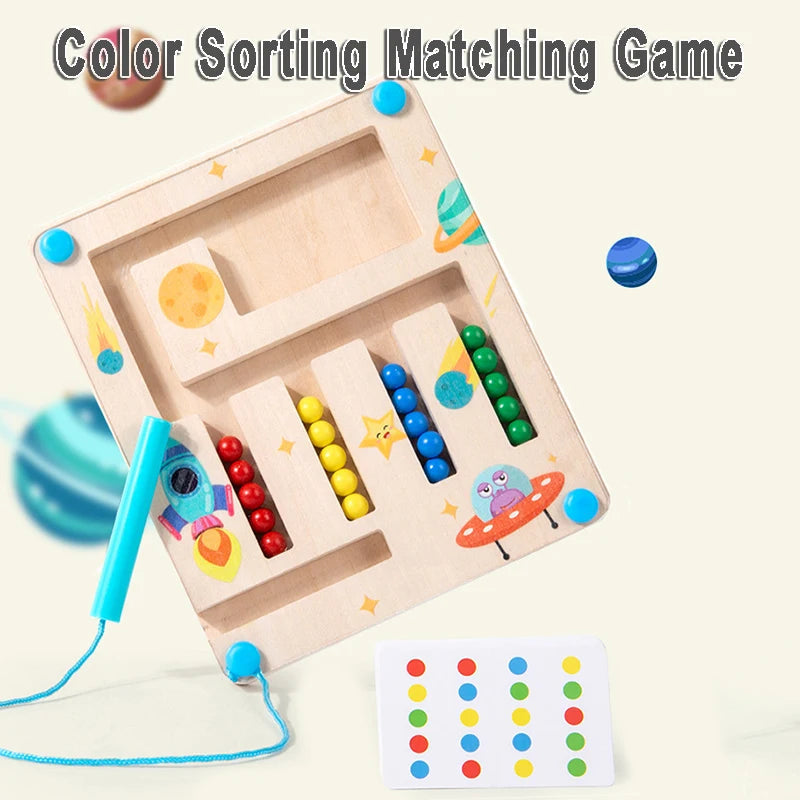 Deux enfants collaborant sur un jeu éducatif magnétique