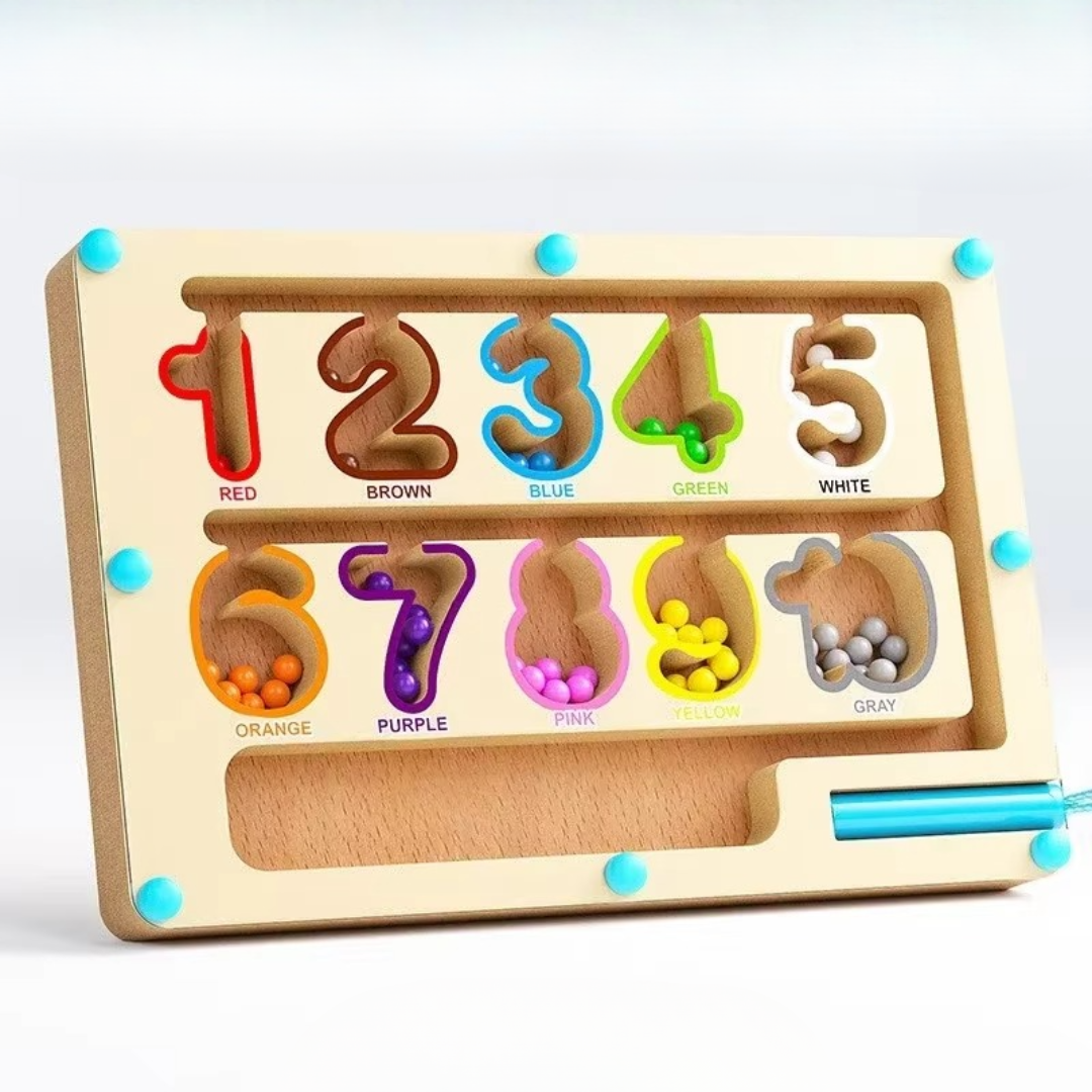 Tableau magnétique en bois avec motifs éducatifs