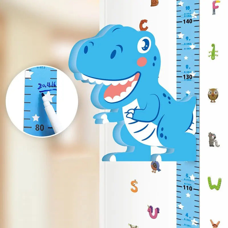 Graphique de croissance amovible avec figures animales joyeuses