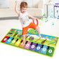 Gros plan sur les touches multicolores du tapis musical