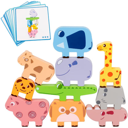 Ensemble complet de pièces en bois pour jeu d'empilage éducatif