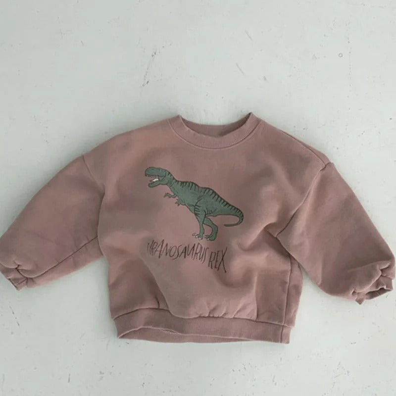 Vue de dos du sweat enfant avec imprimé dinosaure