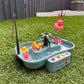 Jeu de pêche avec poissons et canards flottants en mouvement