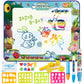 Enfant utilisant un stylo phosphorescent sur le tapis