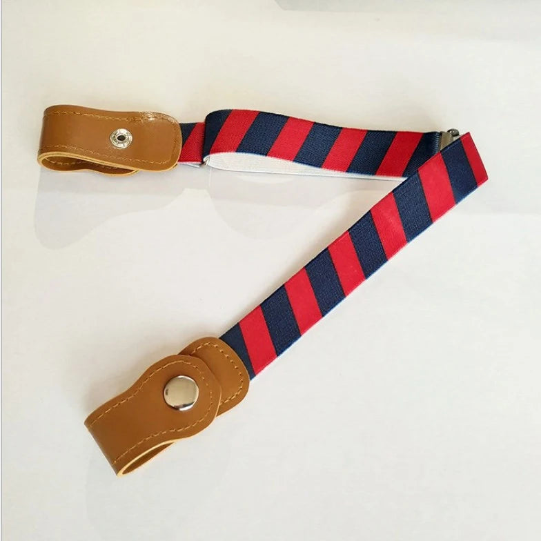 Ceinture enfant en violet, montrée avec un jean