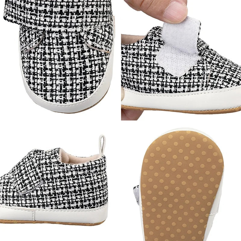 Gros plan sur la fermeture velcro des chaussures enfant