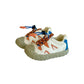 Gros plan sur la maille respirante des baskets enfant