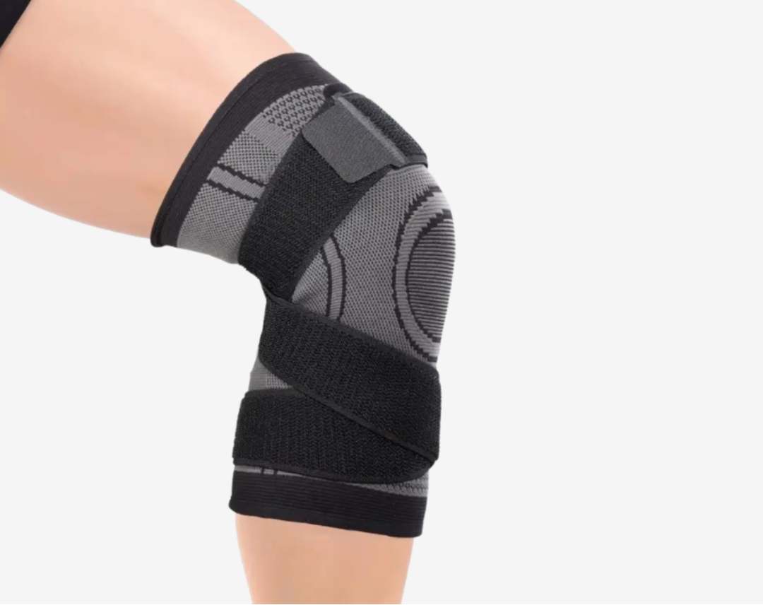 Genouillère de compression flexible en tissu élastique