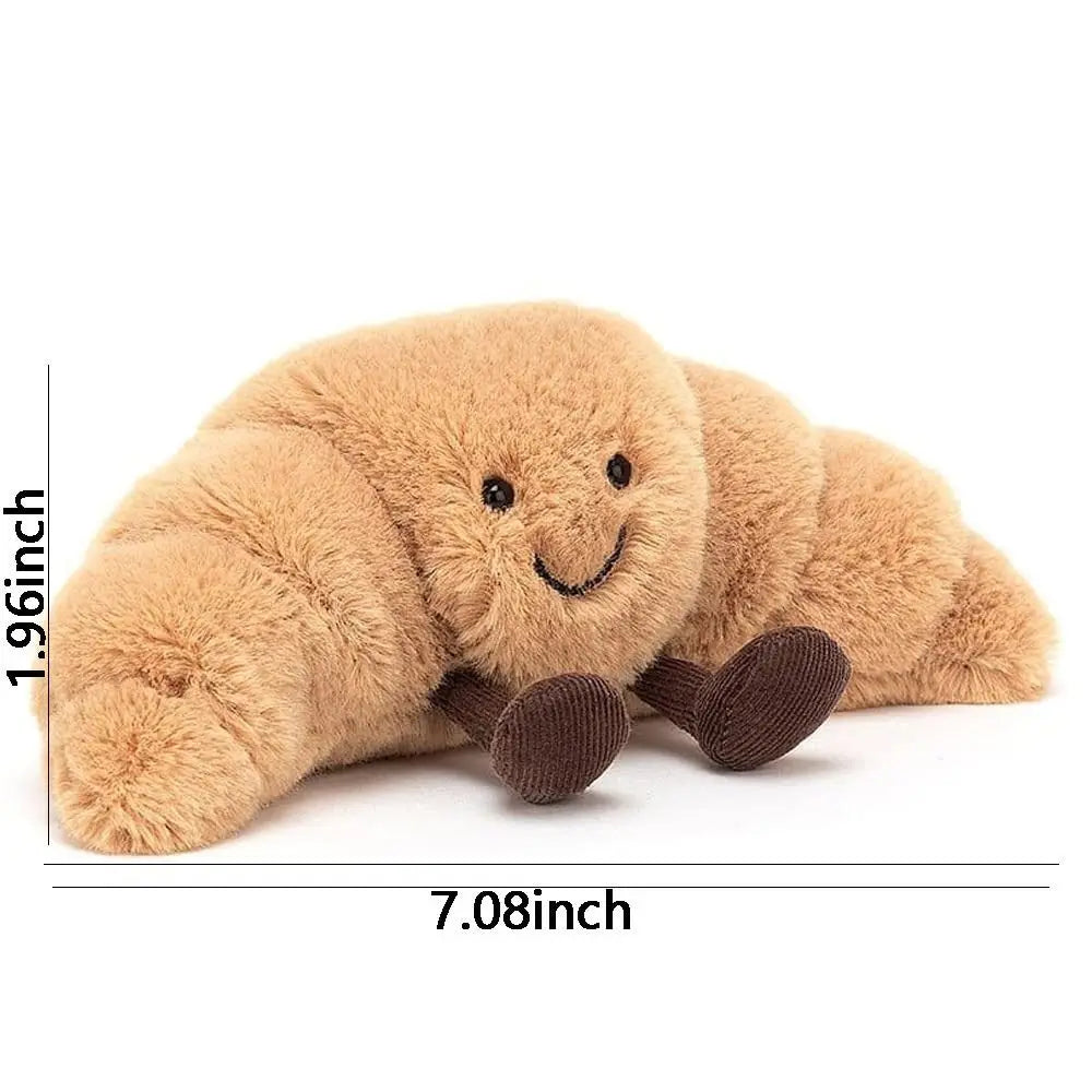 Détail du rembourrage moelleux du croissant peluche