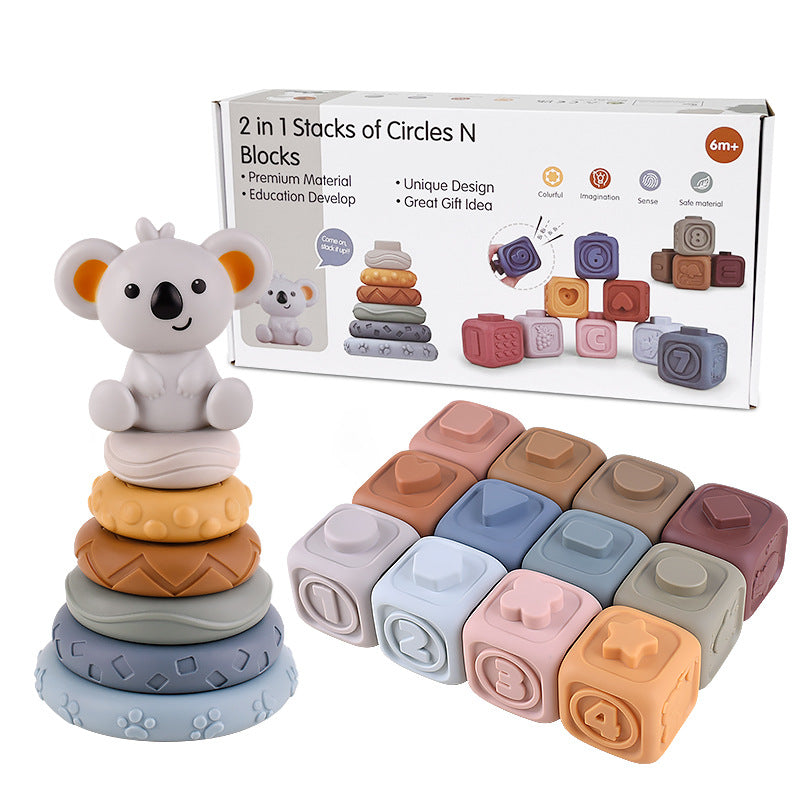 Blocs de construction en silicone, empilés de manière créative