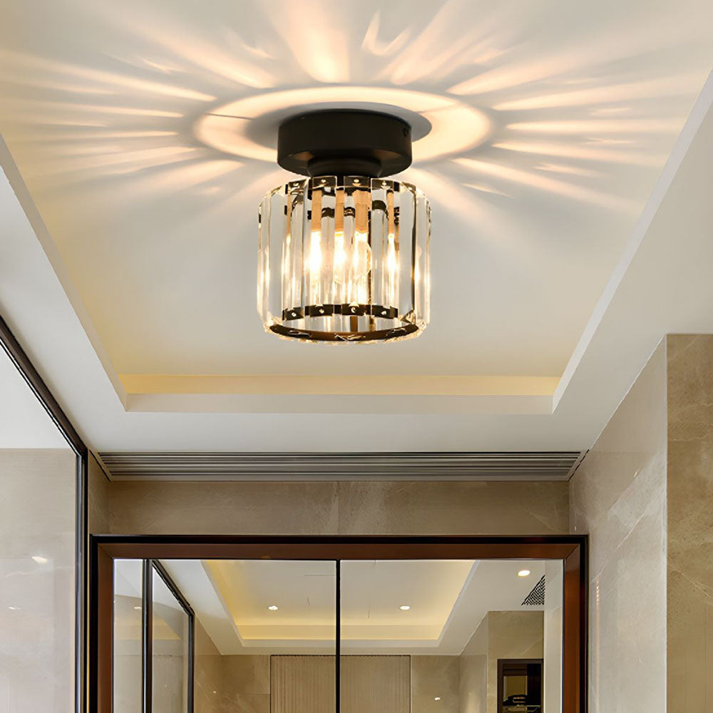 Vue latérale de la lampe montrant le design cubique