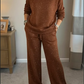 Pantalon en tricot avec taille ajustable et jambes droites