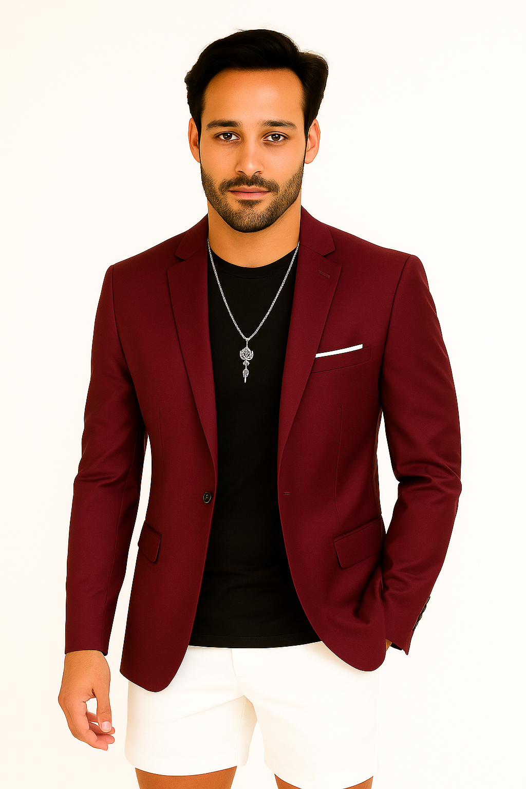 Homme portant une veste élégante, vue de face