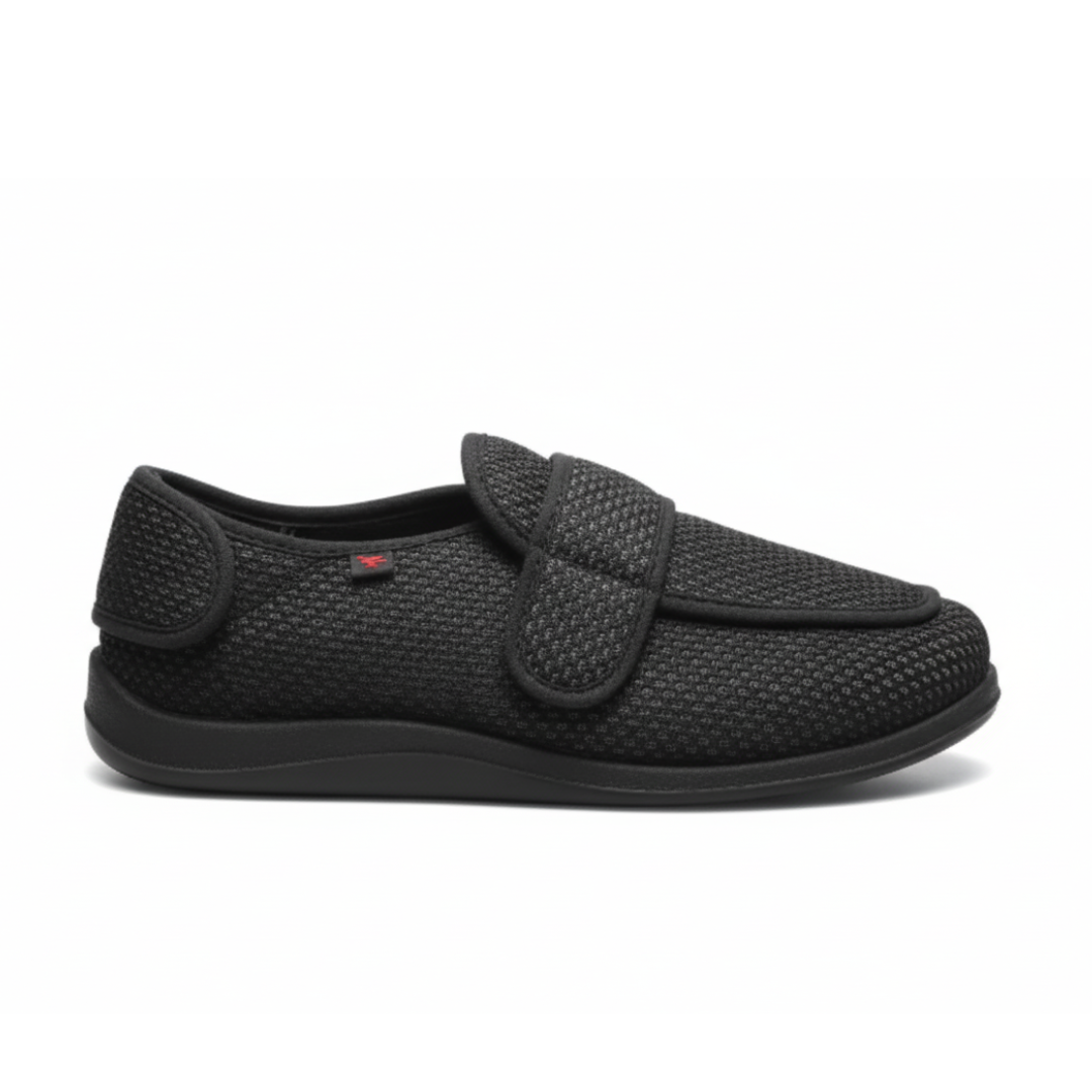 Chaussure orthopédique vue de côté avec fermeture Velcro