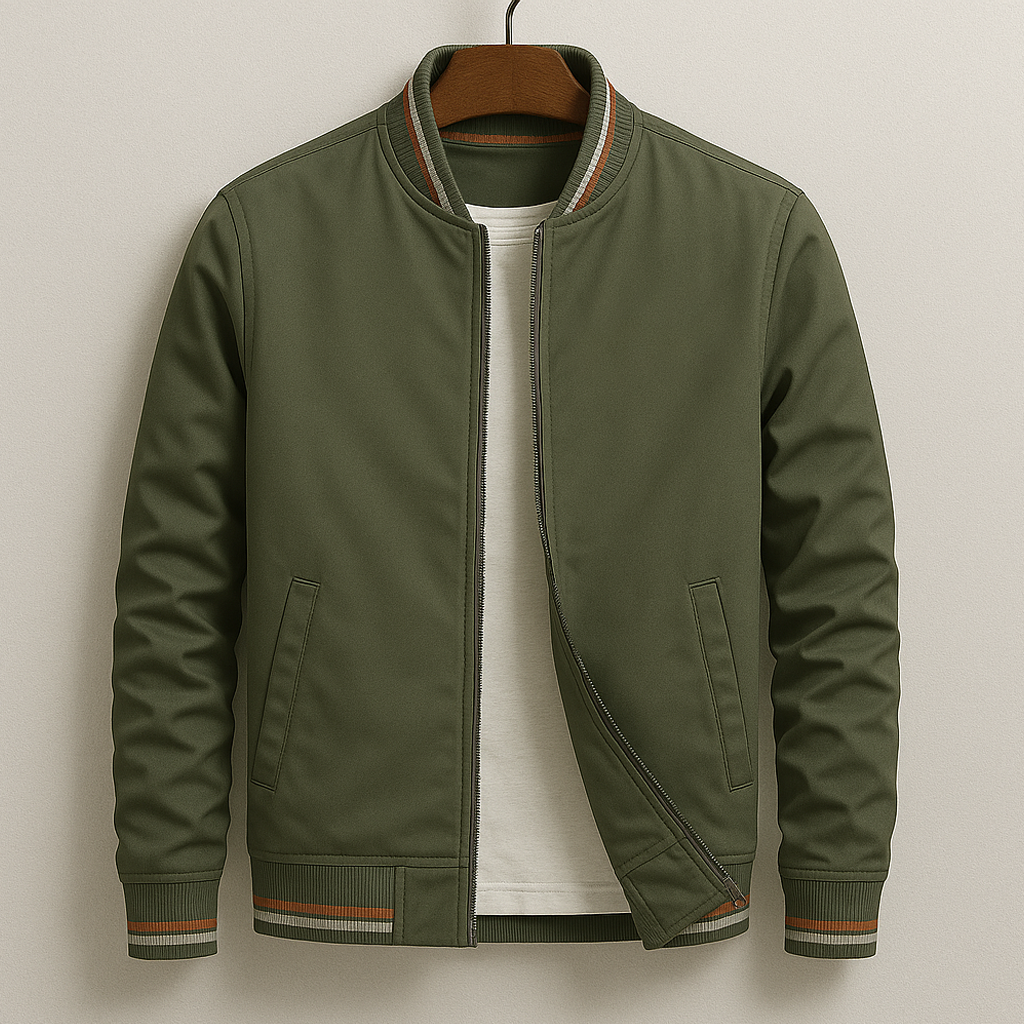 Veste bomber homme avec ourlet en bord-côtes