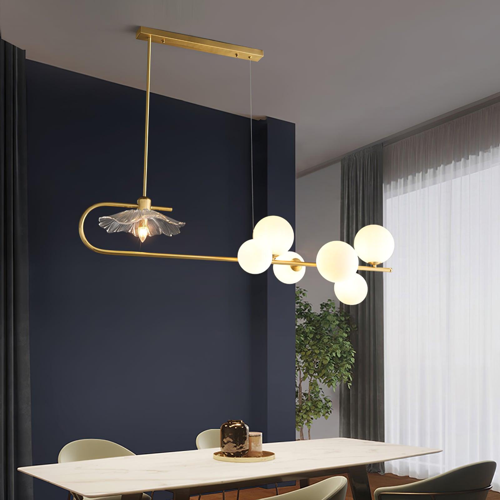 Lampe suspendue avec lumière diffusée chaleureusement