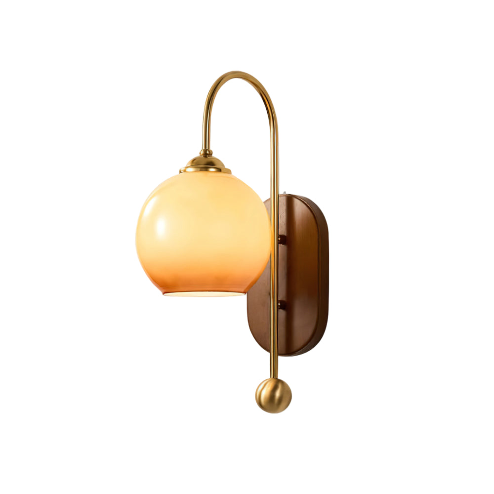 Applique murale avec abat-jour en verre ambre